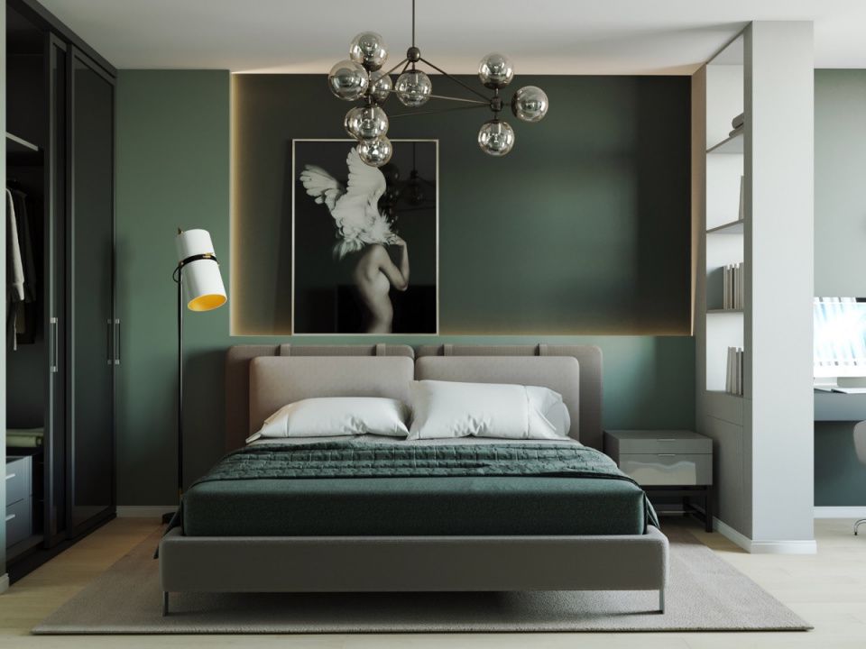 Дизайн зеленой спальни [200+ фото]: идеи лучших интерьеров